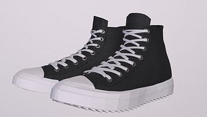 3D Rick Owens Ramones boots low-poly PBR