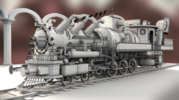 train steampunk 3d model