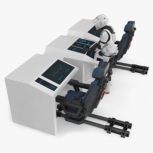 Control Console With Standing Operator White