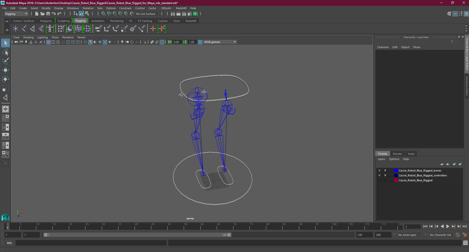 3D Cassie Robot Blue Rigged For Maya Model - TurboSquid 2248049