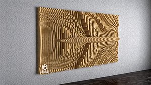 Parametric Wavy Wooden Wall Decor 21 - wood cutting machines 3D model