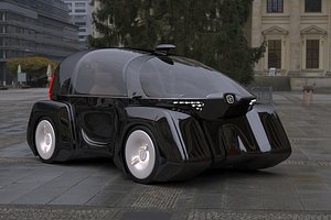 futuristic cars city 3D model