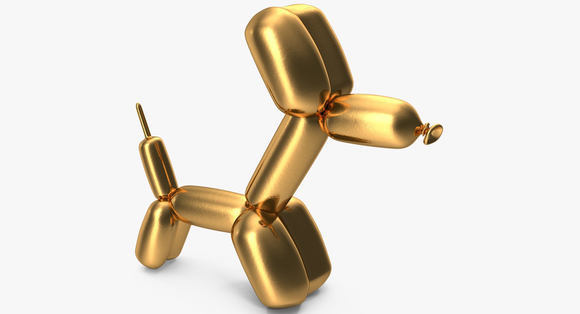 Jeff Koons Golden Balloon Dog 3D model preview