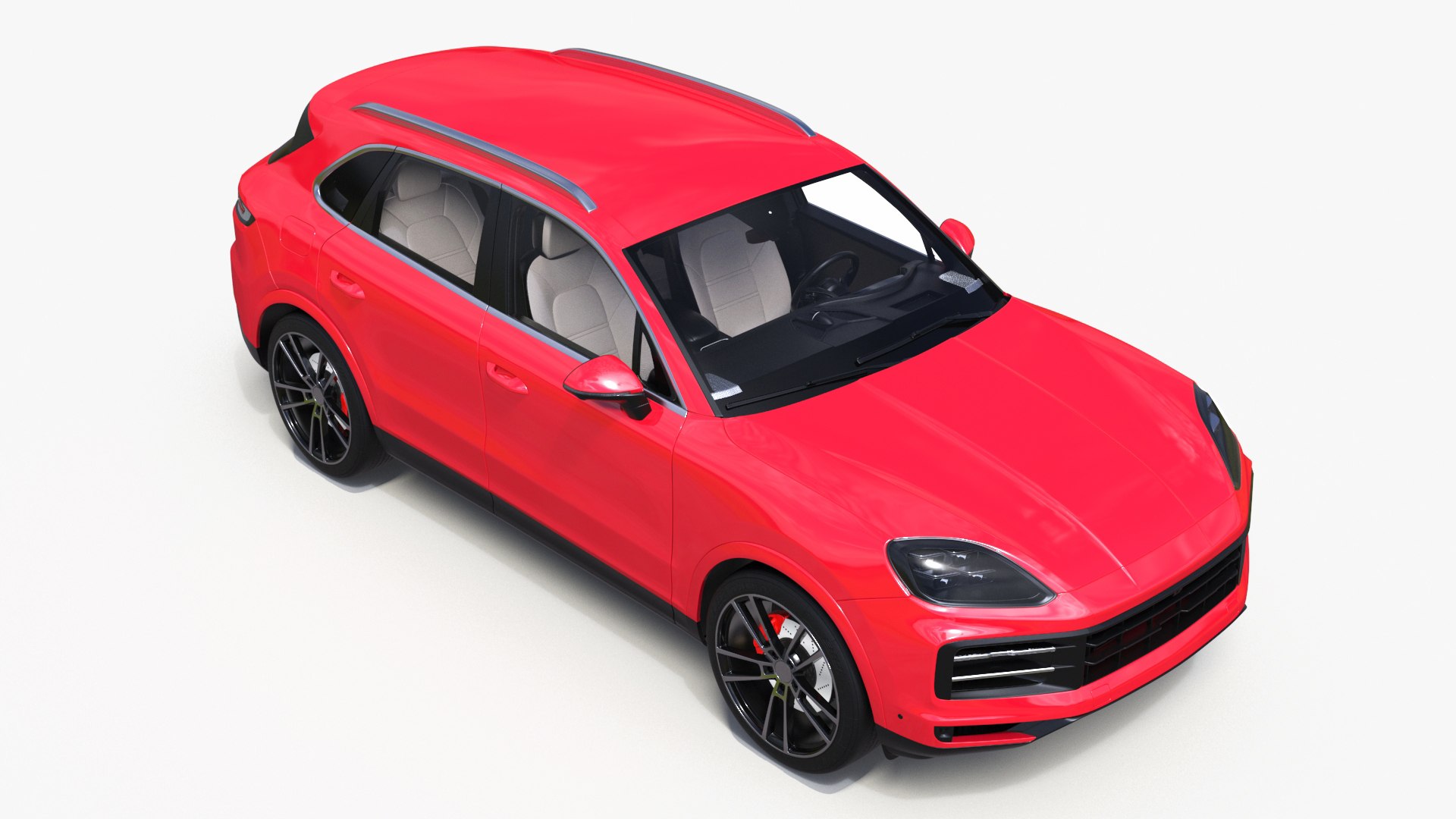 Luxury Sport SUV Red Simplified 3D model preview