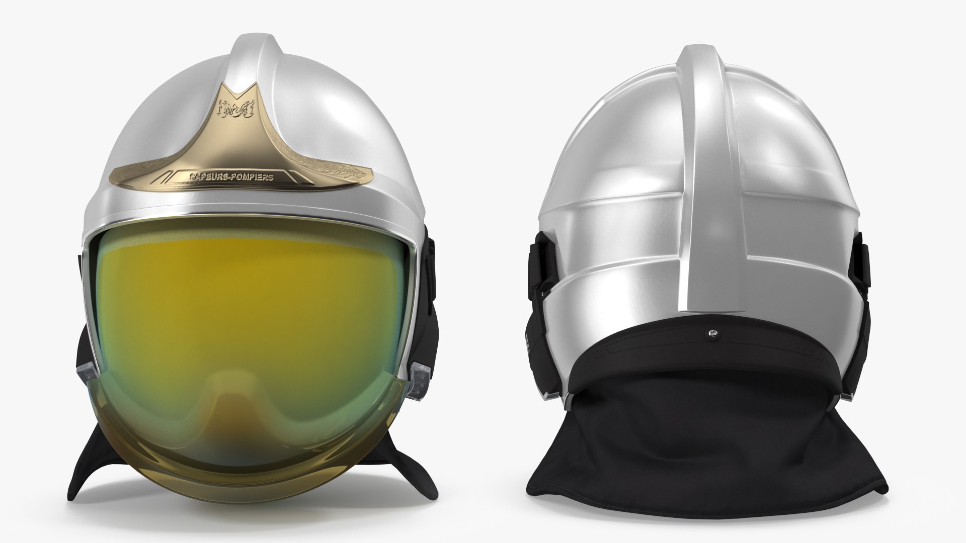 Cairns XF1 Fire Helmet Silver 3D model preview
