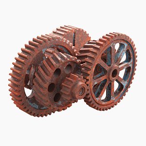 rusted mechanism gear 3D model