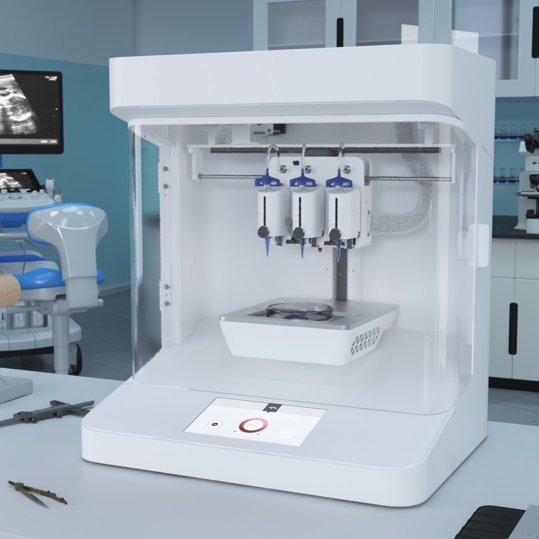Modern 3D Bioprinter Rigged for Maya 3D model preview