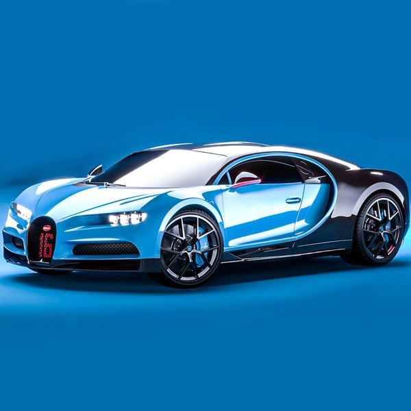 3D Bugatti Chiron Sport 2021 Blue Premium