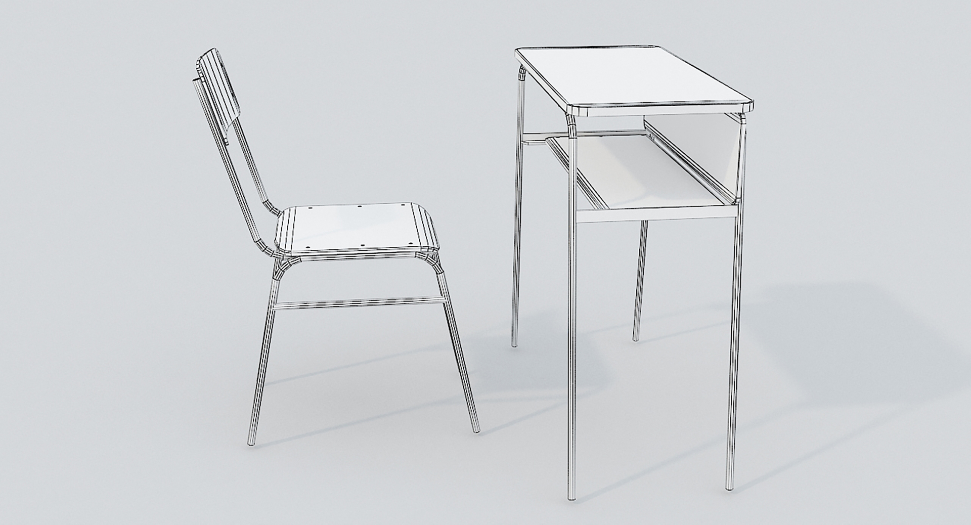 Школьный стул 3д модель