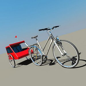 3d bike ladys trailer model