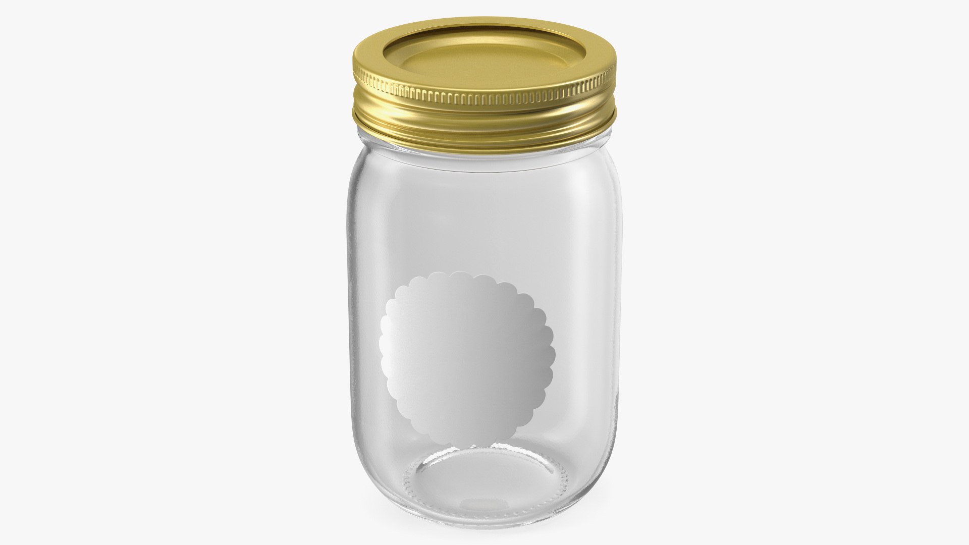 Empty Glass Jar with Cap 3D model preview