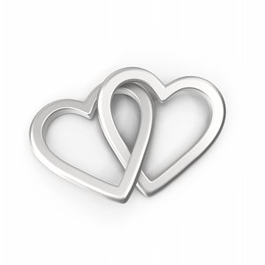 3D Love Symbol Silver
