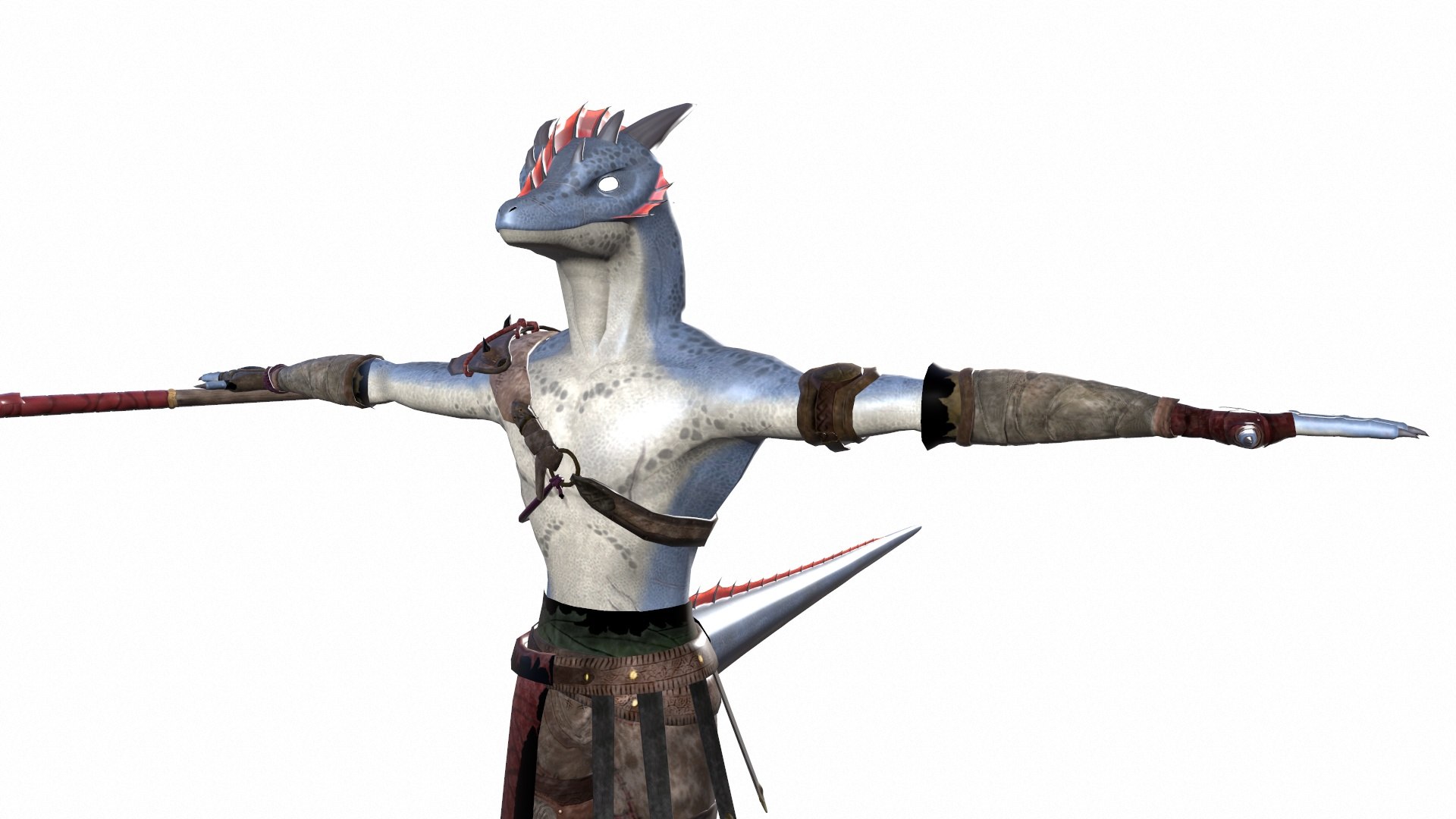 3D Lizard Kin Warrior Character Rig - TurboSquid 2437977