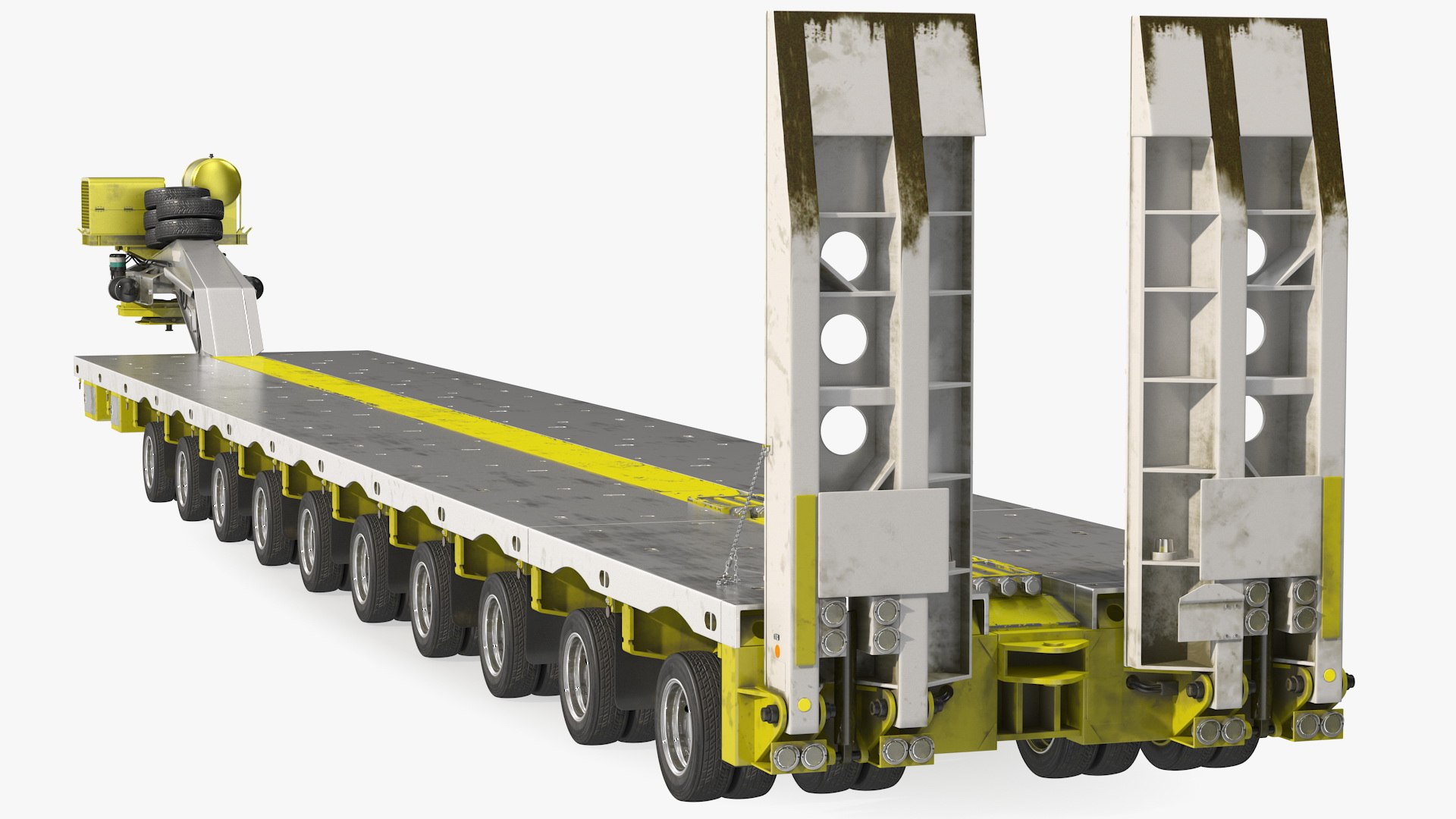 Steerable Heavy Transport Trailer Rigged 3D model preview