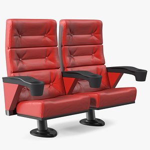 3D Leather Cinema Chairs for Two Places Red