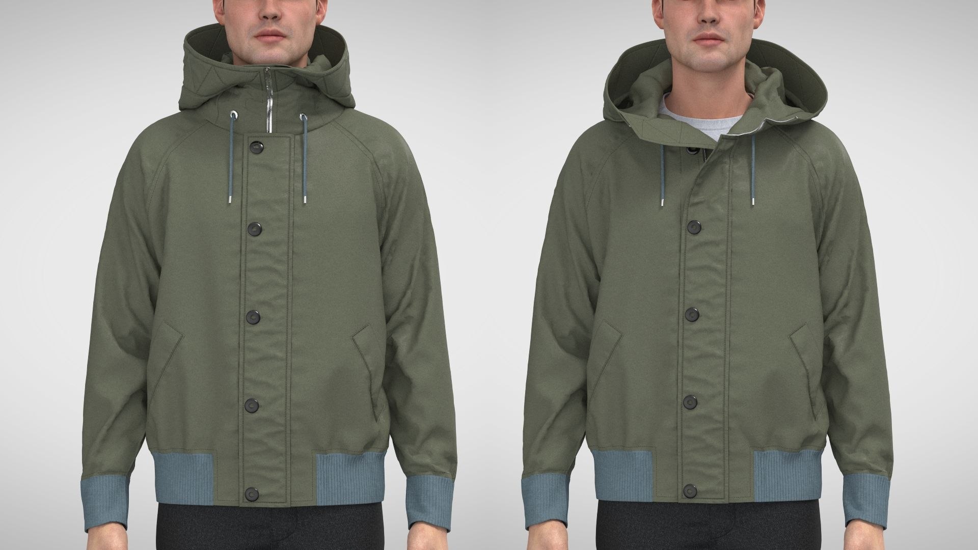 3D Hooded Bomber Jacket Outfit Model - TurboSquid 2187949
