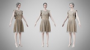 Dress 20 Grullo With Design 3D model