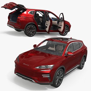Electric BYD Seal U Urban SUV Red Rigged 3D model