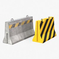 Warning Zone Jersey Barriers - City Props