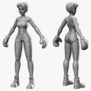Boxer Girl - basemesh high-poly sculpt