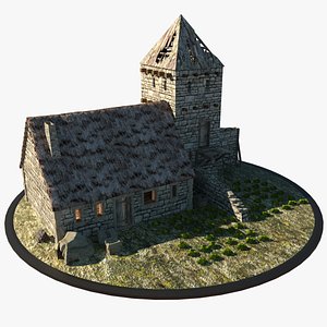 3d medieval house model