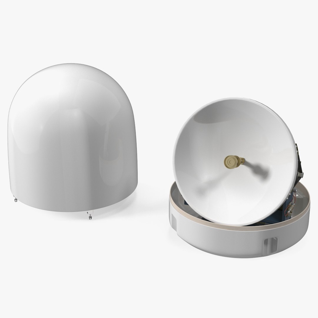Marine Satellite TV Antenna 3D model preview