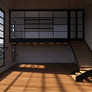 3D Industrial Loft Residential Space