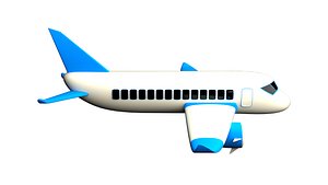 AIRCRAF BLUE WHITE 3D model
