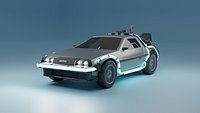 Delorean Time Machine Rigged 3D model