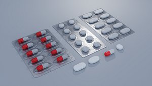 Pills and Blisters 4K and 2K 3D model