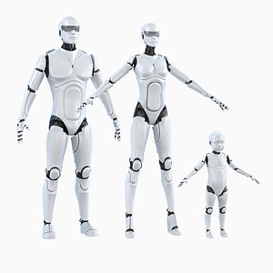 Cyborg Robot Family model