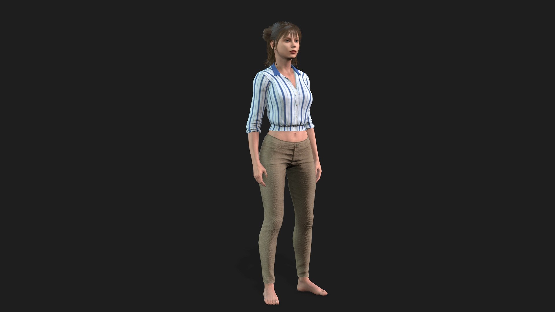 3D Model Of A Girl Fully Rigged And Game And Animation Ready 3D Model ...