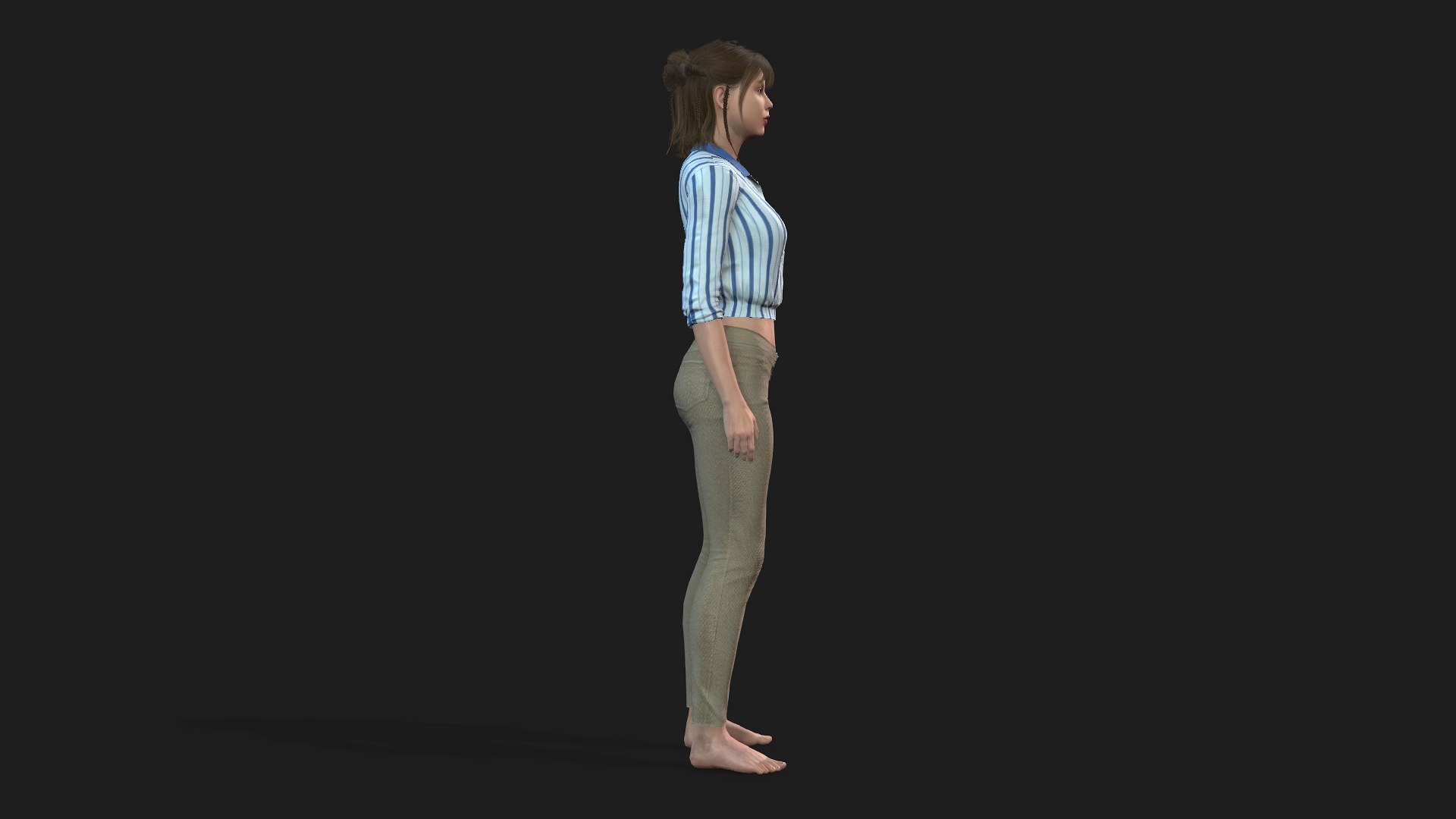 3D Model Of A Girl Fully Rigged And Game And Animation Ready 3D Model ...