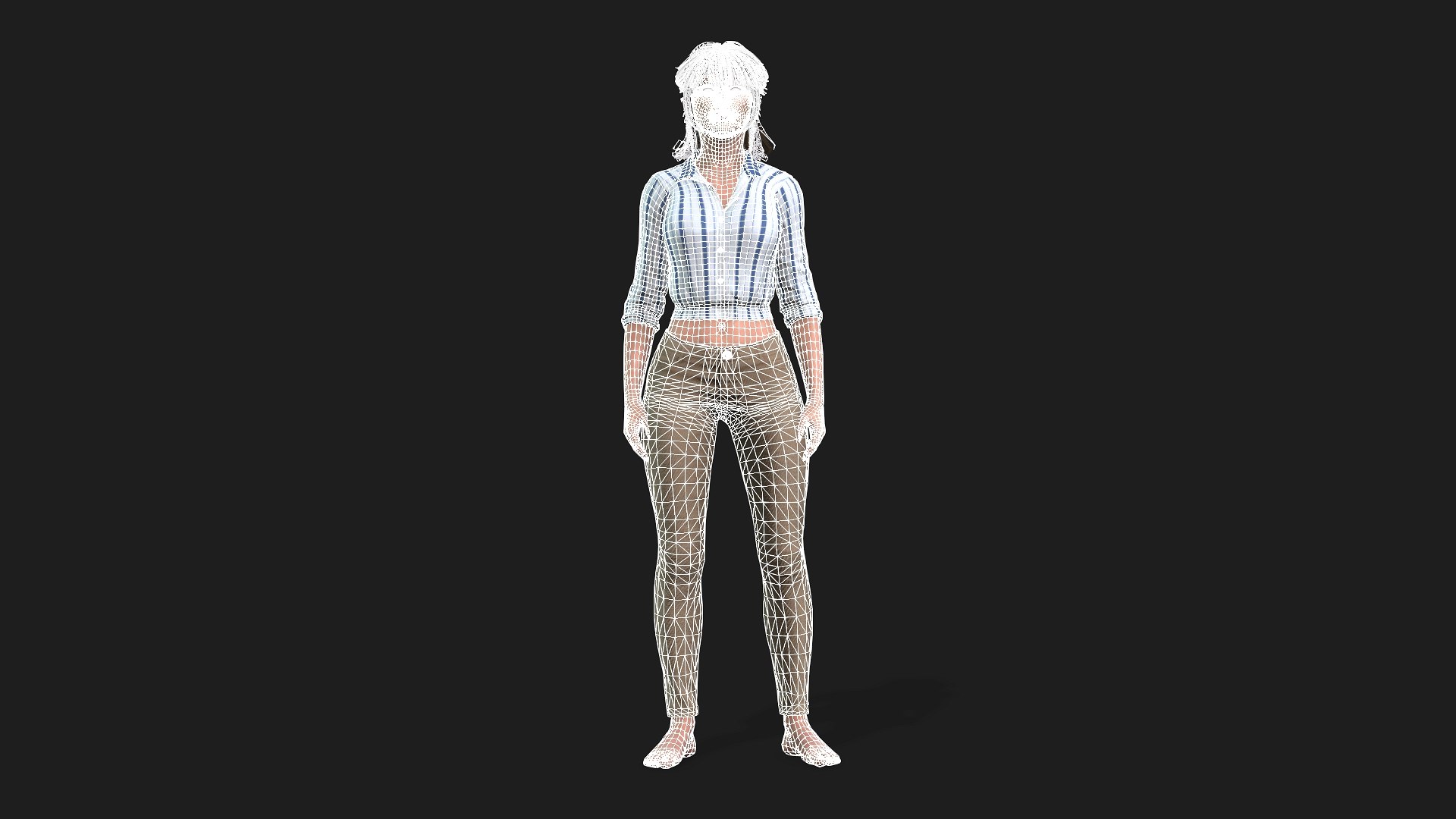 3D Model Of A Girl Fully Rigged And Game And Animation Ready 3D Model ...
