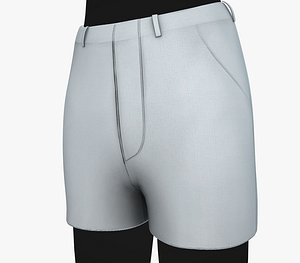 White Shorts Style 1 3D model