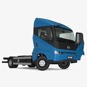3D Truck BYD ETM6 Chassis Blue Rigged