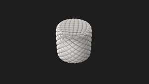 White Leather Tufted ottoman 4