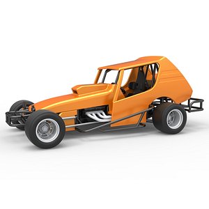 Vintage Asphalt Modified stock car V6 Scale 1 to 25