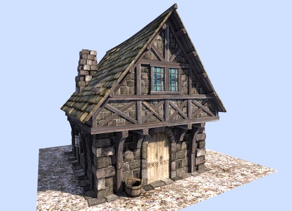 3d 3ds medieval house