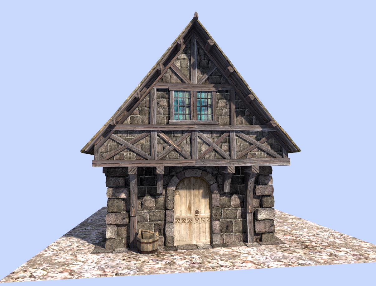 3d 3ds medieval house