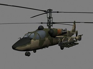 KA-52 Hocum-B Russian Attack Helicopter Gunship Game Ready model