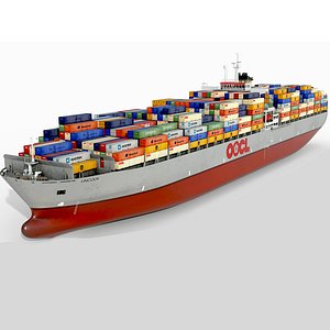 container ship 300m 3D