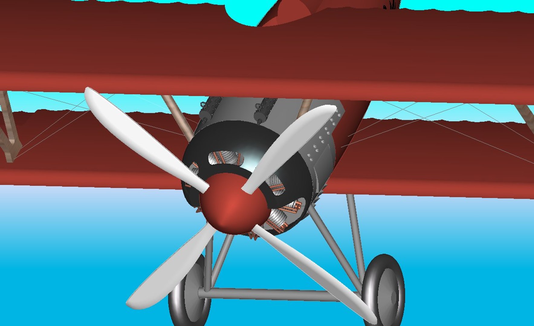 3d model german biplane