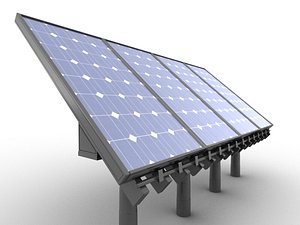 silicon solar panel 3d model