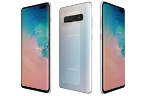 Samsung Galaxy S10 Plus Ceramic White Low Poly 3D model