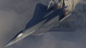 SU57 5TH GEN FIGHTER JET 3D model LOW POLY 3D model
