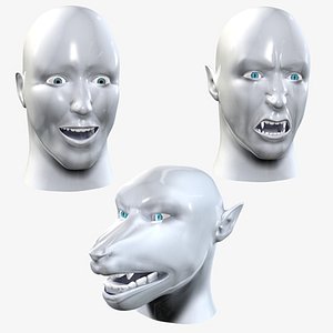 Complete Human Head + Vampire & WereWolf