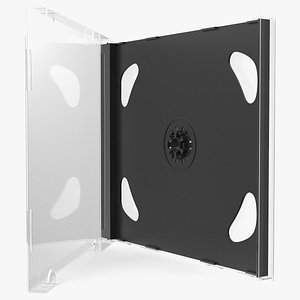 Double Clear CD Jewel Case with Black Tray 3D model