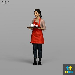 Waitress High poly 3D Scan