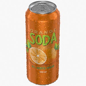 Standard Soda Can With Droplets 500ml 3D